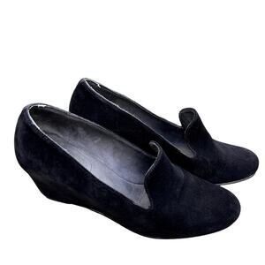 Stuart Weitzman | Arise Black Suede Loafer Wedge Pump Size 7.5